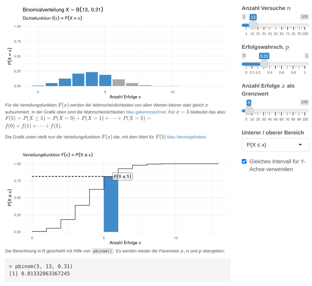 Screenshot der Lernanwendung